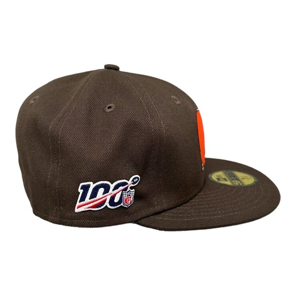 New Era Cleveland Browns 59Fifty 100th Anniversary Patch Men's Sz 7-1/2 - Picture 3 of 6